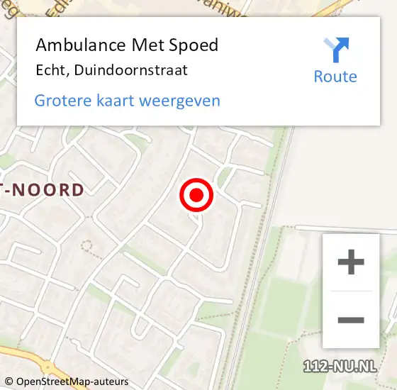 Locatie op kaart van de 112 melding: Ambulance Met Spoed Naar Echt, Duindoornstraat op 17 september 2013 17:28