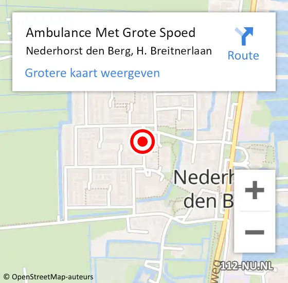 Locatie op kaart van de 112 melding: Ambulance Met Grote Spoed Naar Nederhorst den Berg, H. Breitnerlaan op 17 september 2013 17:29