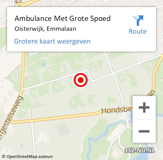 Locatie op kaart van de 112 melding: Ambulance Met Grote Spoed Naar Oisterwijk, Emmalaan op 18 oktober 2016 10:30