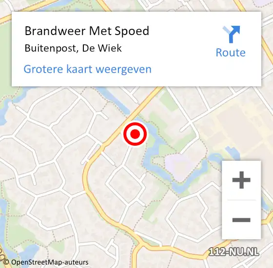 Locatie op kaart van de 112 melding: Brandweer Met Spoed Naar Buitenpost, De Wiek op 30 december 2013 22:03