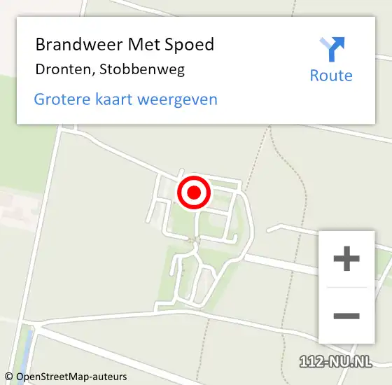 Locatie op kaart van de 112 melding: Brandweer Met Spoed Naar Dronten, Stobbenweg op 18 oktober 2016 14:43