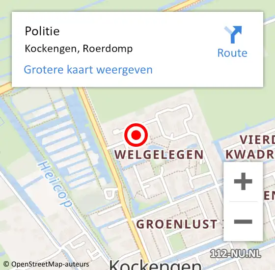 Locatie op kaart van de 112 melding: Politie Kockengen, Roerdomp op 18 oktober 2016 15:59