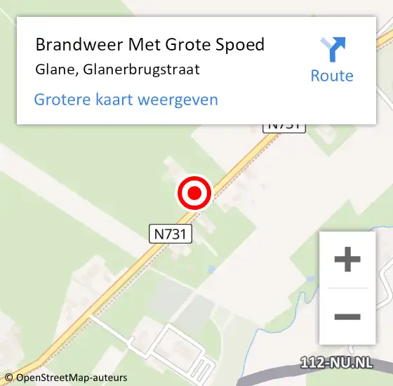 Locatie op kaart van de 112 melding: Brandweer Met Grote Spoed Naar Glane, Glanerbrugstraat op 18 oktober 2016 17:21