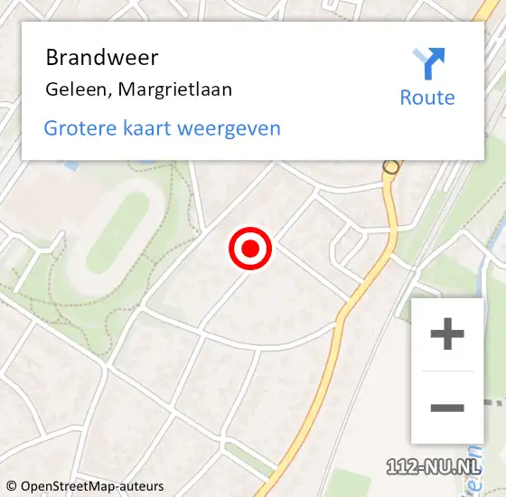 Locatie op kaart van de 112 melding: Brandweer Geleen, Margrietlaan op 30 december 2013 22:32