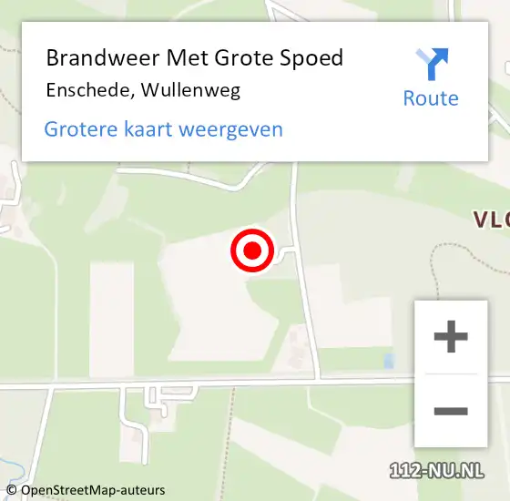 Locatie op kaart van de 112 melding: Brandweer Met Grote Spoed Naar Enschede, Wullenweg op 18 oktober 2016 17:38