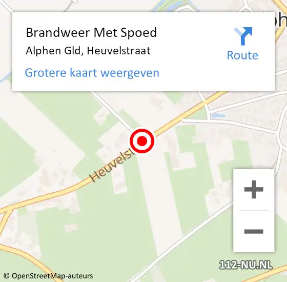 Locatie op kaart van de 112 melding: Brandweer Met Spoed Naar Alphen Gld, Heuvelstraat op 30 december 2013 22:41