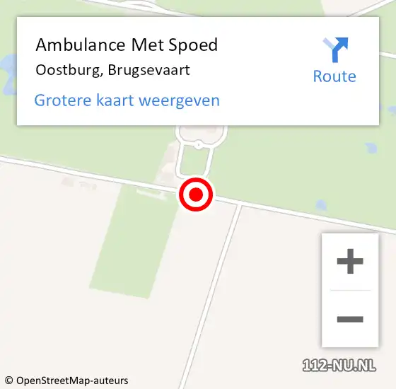 Locatie op kaart van de 112 melding: Ambulance Met Spoed Naar Oostburg, Brugsevaart op 18 oktober 2016 19:18