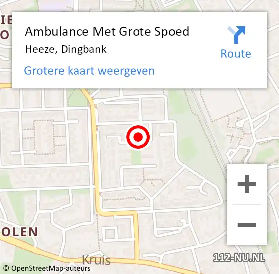 Locatie op kaart van de 112 melding: Ambulance Met Grote Spoed Naar Heeze, Dingbank op 18 oktober 2016 20:37