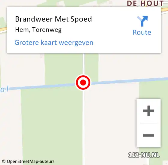 Locatie op kaart van de 112 melding: Brandweer Met Spoed Naar Hem, Torenweg op 30 december 2013 23:09