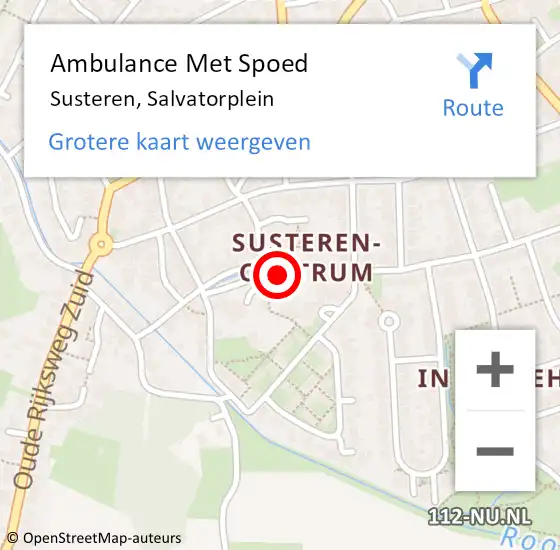 Locatie op kaart van de 112 melding: Ambulance Met Spoed Naar Susteren, Salvatorplein op 19 oktober 2016 00:09