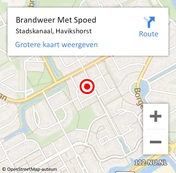 Locatie op kaart van de 112 melding: Brandweer Met Spoed Naar Stadskanaal, Havikshorst op 19 oktober 2016 01:22