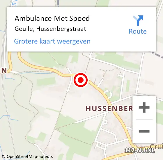 Locatie op kaart van de 112 melding: Ambulance Met Spoed Naar Geulle, Hussenbergstraat op 30 december 2013 23:29