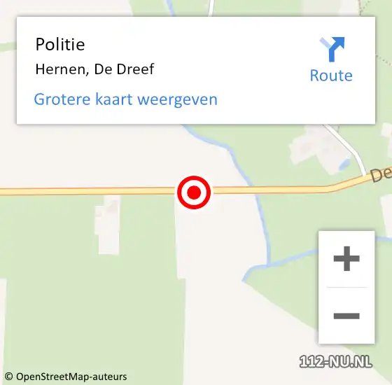 Locatie op kaart van de 112 melding: Politie Hernen, De Dreef op 19 oktober 2016 07:31