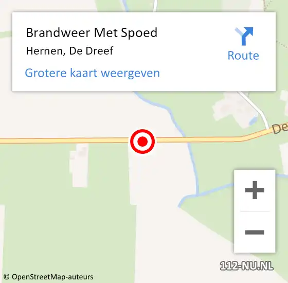 Locatie op kaart van de 112 melding: Brandweer Met Spoed Naar Hernen, De Dreef op 19 oktober 2016 07:31