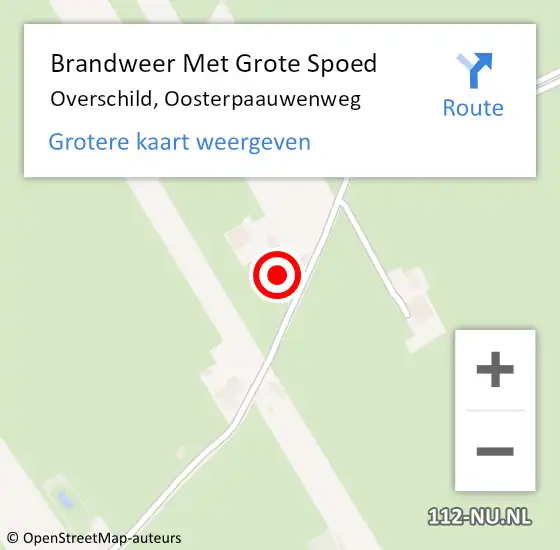 Locatie op kaart van de 112 melding: Brandweer Met Grote Spoed Naar Overschild, Oosterpaauwenweg op 19 oktober 2016 10:04