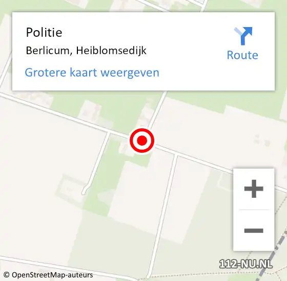 Locatie op kaart van de 112 melding: Politie Berlicum Nb, Heiblomsedijk op 31 december 2013 00:36
