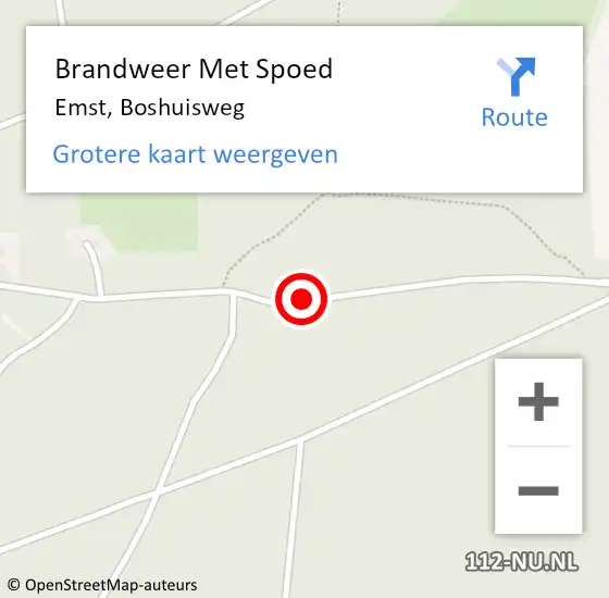 Locatie op kaart van de 112 melding: Brandweer Met Spoed Naar Emst, Boshuisweg op 19 oktober 2016 12:30