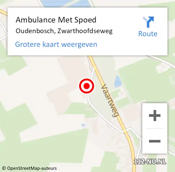 Locatie op kaart van de 112 melding: Ambulance Met Spoed Naar Oudenbosch, Zwarthoofdseweg op 19 oktober 2016 14:27