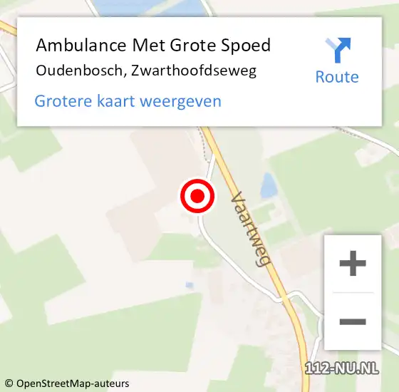 Locatie op kaart van de 112 melding: Ambulance Met Grote Spoed Naar Oudenbosch, Zwarthoofdseweg op 19 oktober 2016 14:31