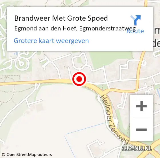 Locatie op kaart van de 112 melding: Brandweer Met Grote Spoed Naar Egmond aan den Hoef, Egmonderstraatweg op 19 oktober 2016 14:38