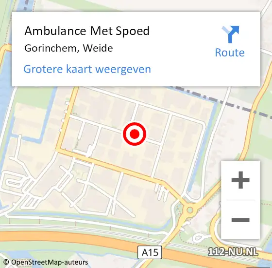 Locatie op kaart van de 112 melding: Ambulance Met Spoed Naar Gorinchem, Weide op 19 oktober 2016 16:16