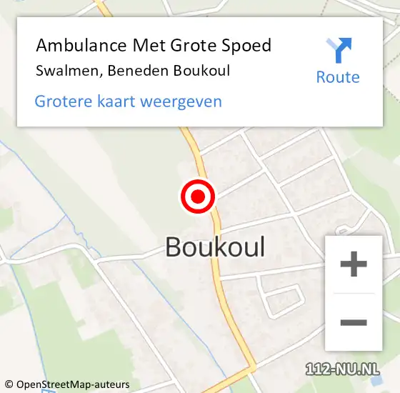 Locatie op kaart van de 112 melding: Ambulance Met Grote Spoed Naar Swalmen, Beneden Boukoul op 19 oktober 2016 20:08