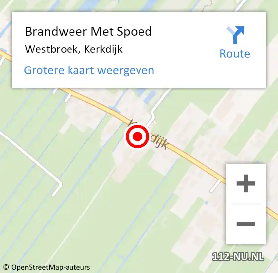 Locatie op kaart van de 112 melding: Brandweer Met Spoed Naar Westbroek, Kerkdijk op 19 oktober 2016 20:16