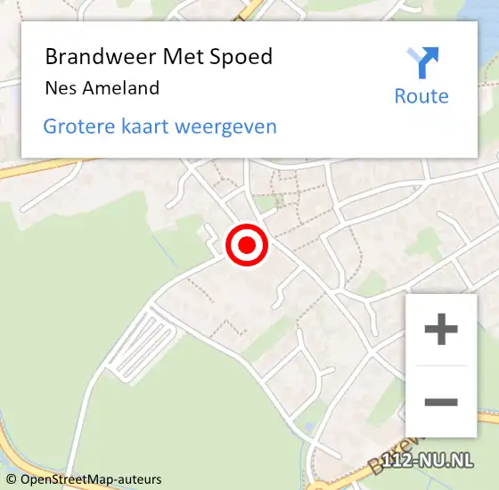 Locatie op kaart van de 112 melding: Brandweer Met Spoed Naar Nes Ameland op 19 oktober 2016 21:12