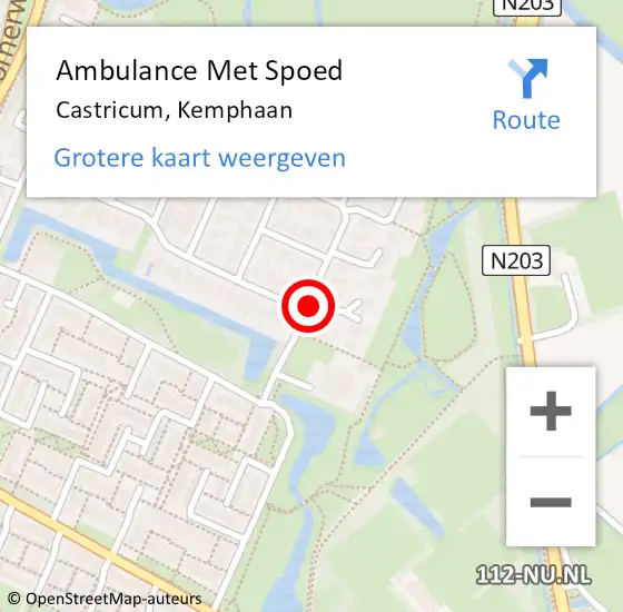 Locatie op kaart van de 112 melding: Ambulance Met Spoed Naar Castricum, Kemphaan op 19 oktober 2016 21:52