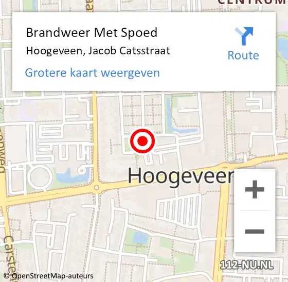 Locatie op kaart van de 112 melding: Brandweer Met Spoed Naar Hoogeveen, Jacob Catsstraat op 20 oktober 2016 00:12