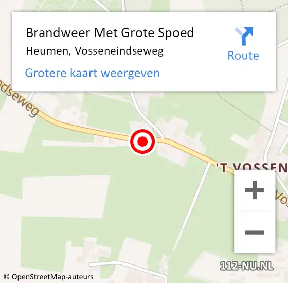 Locatie op kaart van de 112 melding: Brandweer Met Grote Spoed Naar Heumen, Vosseneindseweg op 31 december 2013 03:01