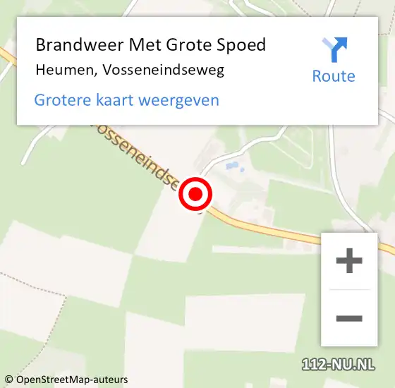 Locatie op kaart van de 112 melding: Brandweer Met Grote Spoed Naar Heumen, Vosseneindseweg op 31 december 2013 03:05