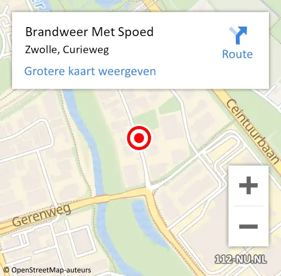 Locatie op kaart van de 112 melding: Brandweer Met Spoed Naar Zwolle, Curieweg op 31 december 2013 03:16