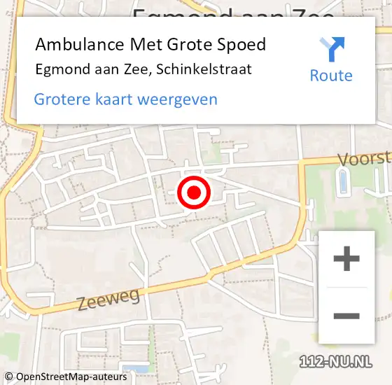 Locatie op kaart van de 112 melding: Ambulance Met Grote Spoed Naar Egmond aan Zee, Schinkelstraat op 20 oktober 2016 03:55