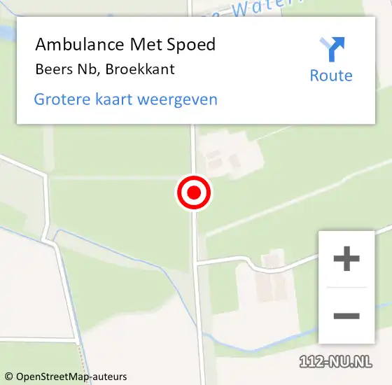 Locatie op kaart van de 112 melding: Ambulance Met Spoed Naar Beers Nb, Broekkant op 20 oktober 2016 08:43