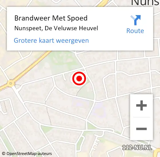 Locatie op kaart van de 112 melding: Brandweer Met Spoed Naar Nunspeet, De Veluwse Heuvel op 20 oktober 2016 11:22