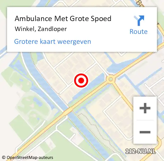 Locatie op kaart van de 112 melding: Ambulance Met Grote Spoed Naar Winkel, Zandloper op 20 oktober 2016 12:11