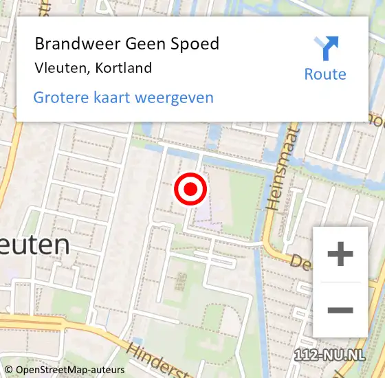 Locatie op kaart van de 112 melding: Brandweer Geen Spoed Naar Vleuten, Kortland op 20 oktober 2016 12:54