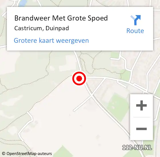 Locatie op kaart van de 112 melding: Brandweer Met Grote Spoed Naar Castricum, Duinpad op 20 oktober 2016 17:02