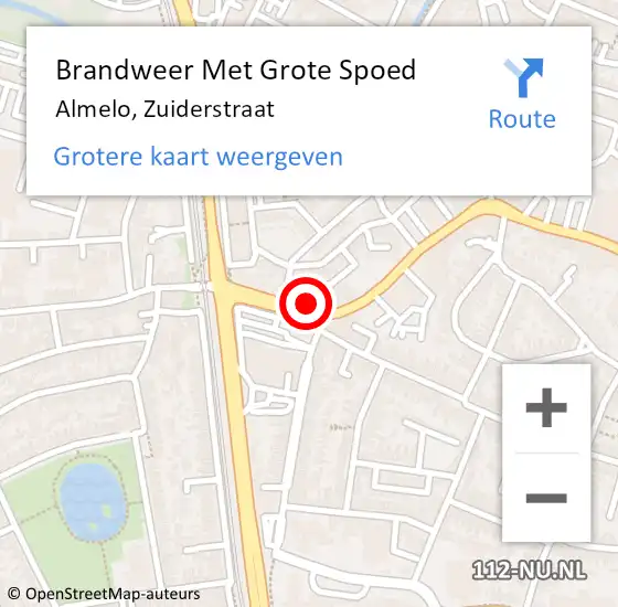 Locatie op kaart van de 112 melding: Brandweer Met Grote Spoed Naar Almelo, Zuiderstraat op 20 oktober 2016 18:24