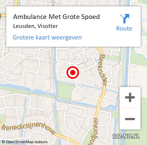 Locatie op kaart van de 112 melding: Ambulance Met Grote Spoed Naar Leusden, Visotter op 20 oktober 2016 18:42