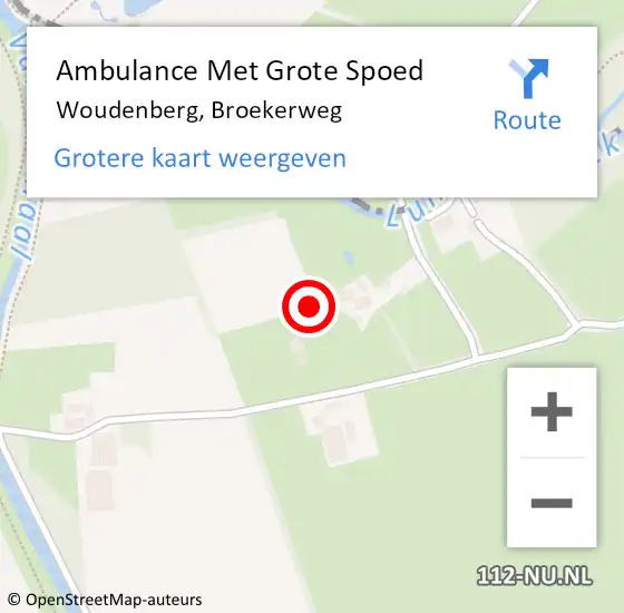 Locatie op kaart van de 112 melding: Ambulance Met Grote Spoed Naar Woudenberg, Broekerweg op 20 oktober 2016 22:34