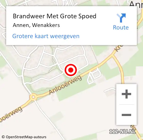 Locatie op kaart van de 112 melding: Brandweer Met Grote Spoed Naar Annen, Wenakkers op 20 oktober 2016 22:42