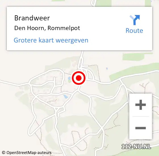 Locatie op kaart van de 112 melding: Brandweer Den Hoorn, Rommelpot op 20 oktober 2016 23:27