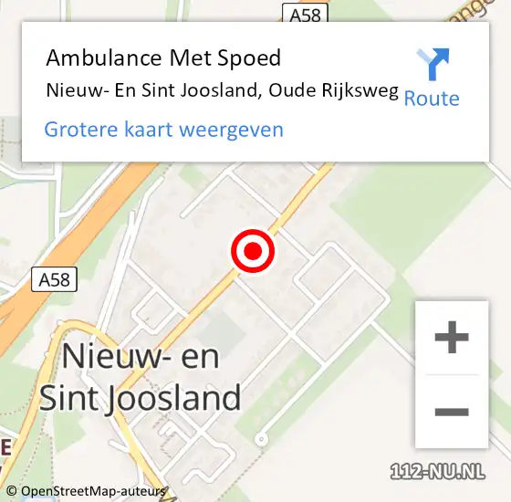 Locatie op kaart van de 112 melding: Ambulance Met Spoed Naar Nieuw- En Sint Joosland, Oude Rijksweg op 21 oktober 2016 00:12