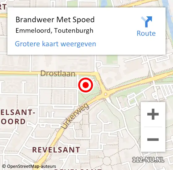 Locatie op kaart van de 112 melding: Brandweer Met Spoed Naar Emmeloord, Toutenburgh op 31 december 2013 07:35