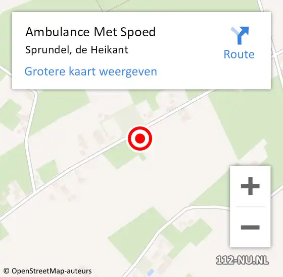 Locatie op kaart van de 112 melding: Ambulance Met Spoed Naar Sprundel, de Heikant op 21 oktober 2016 06:04