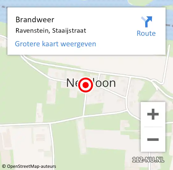 Locatie op kaart van de 112 melding: Brandweer Ravenstein, Staaijstraat op 21 oktober 2016 06:18