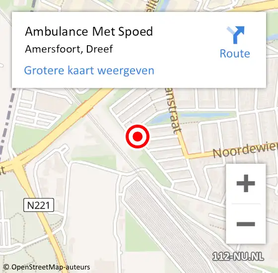 Locatie op kaart van de 112 melding: Ambulance Met Spoed Naar Amersfoort, Dreef op 21 oktober 2016 08:58