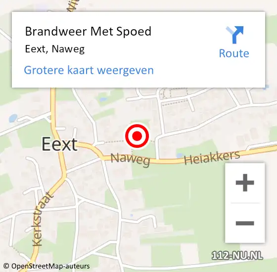 Locatie op kaart van de 112 melding: Brandweer Met Spoed Naar Eext, Naweg op 21 oktober 2016 09:42